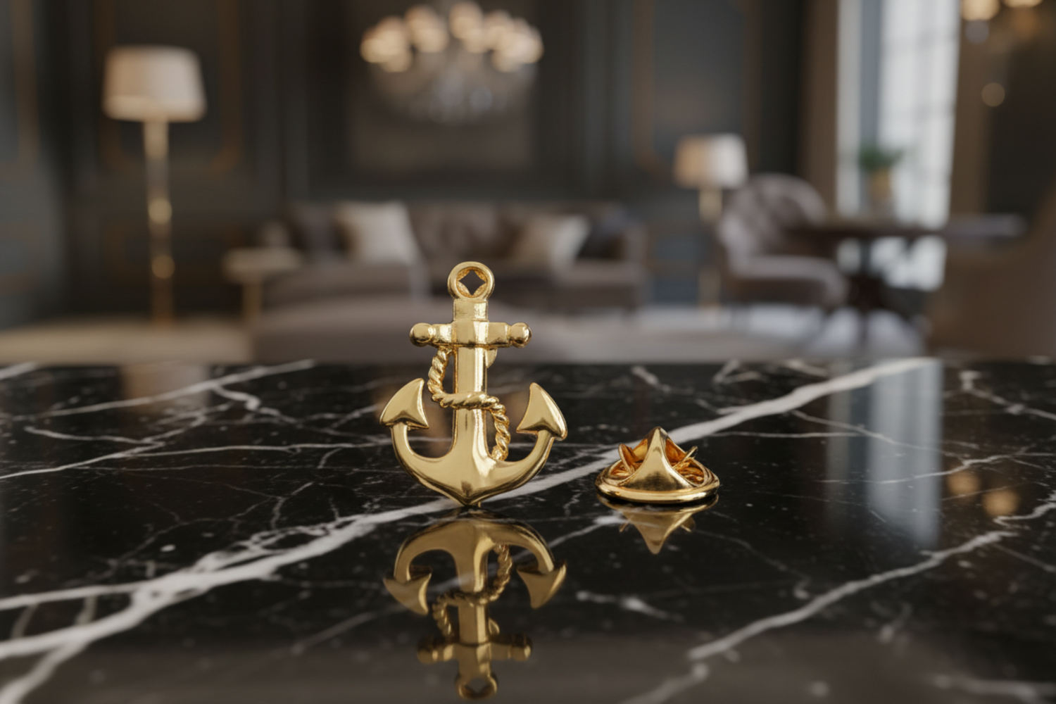 Gold Anchor Lapel Pin