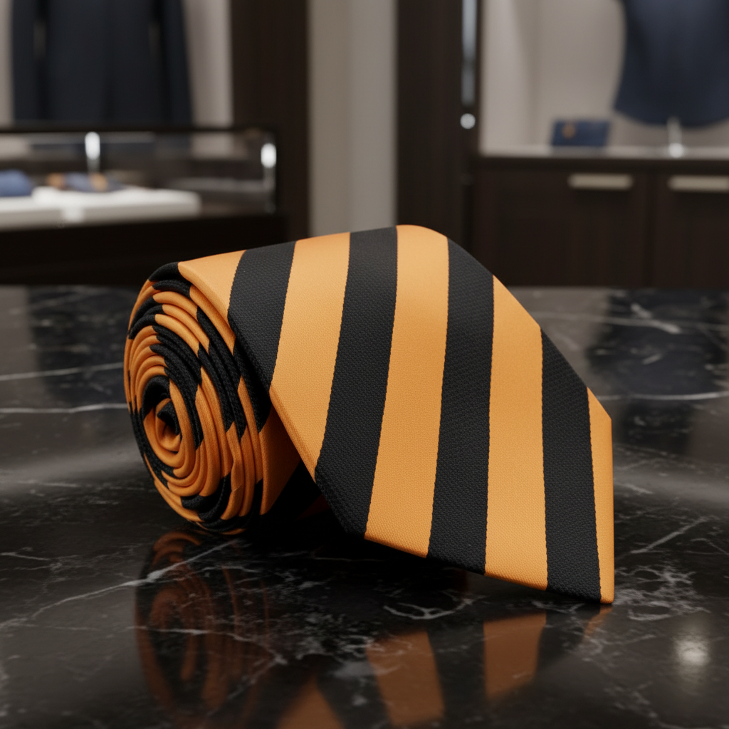 Black and Gold Stripe Necktie