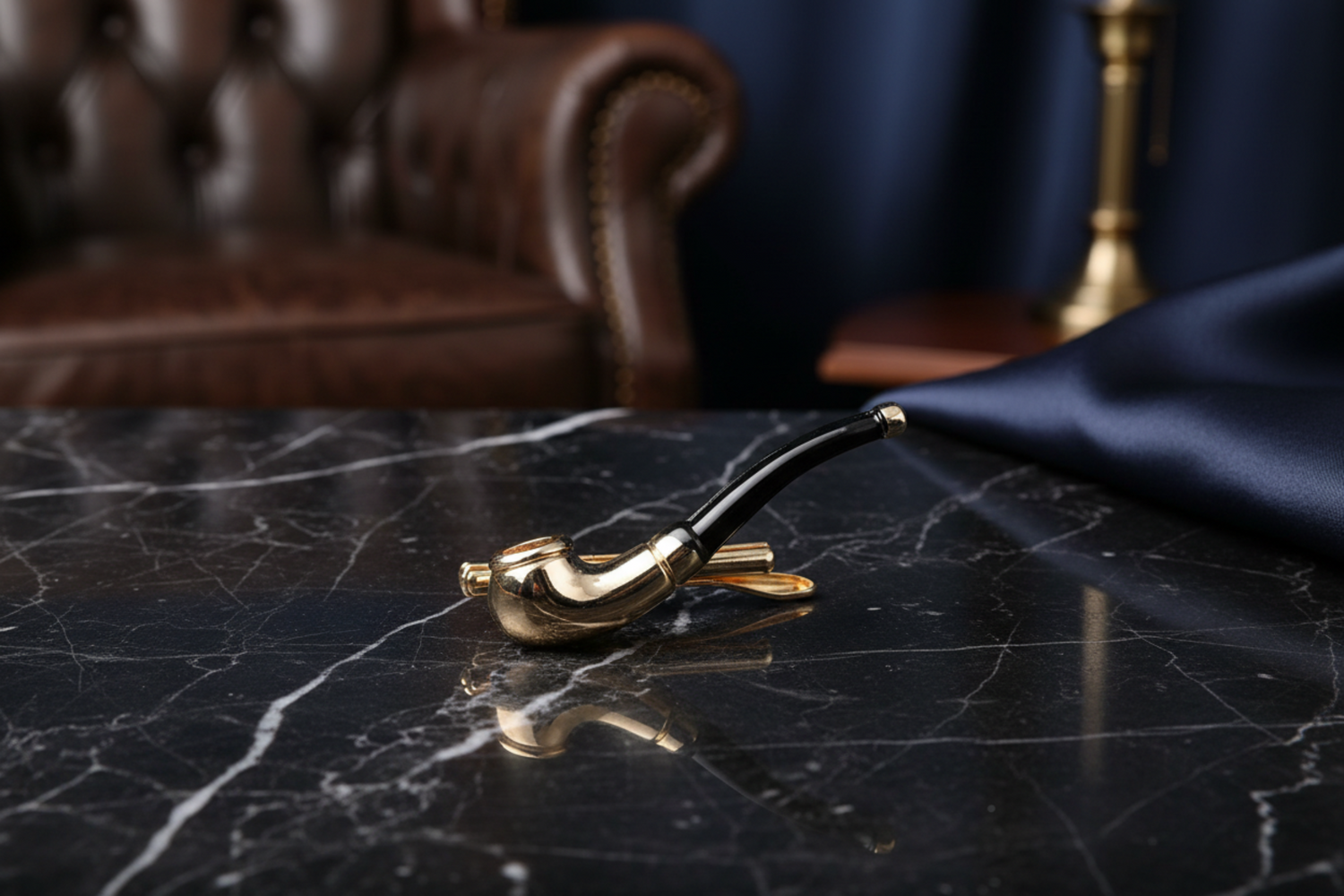 Gold Pipe Tie Clip