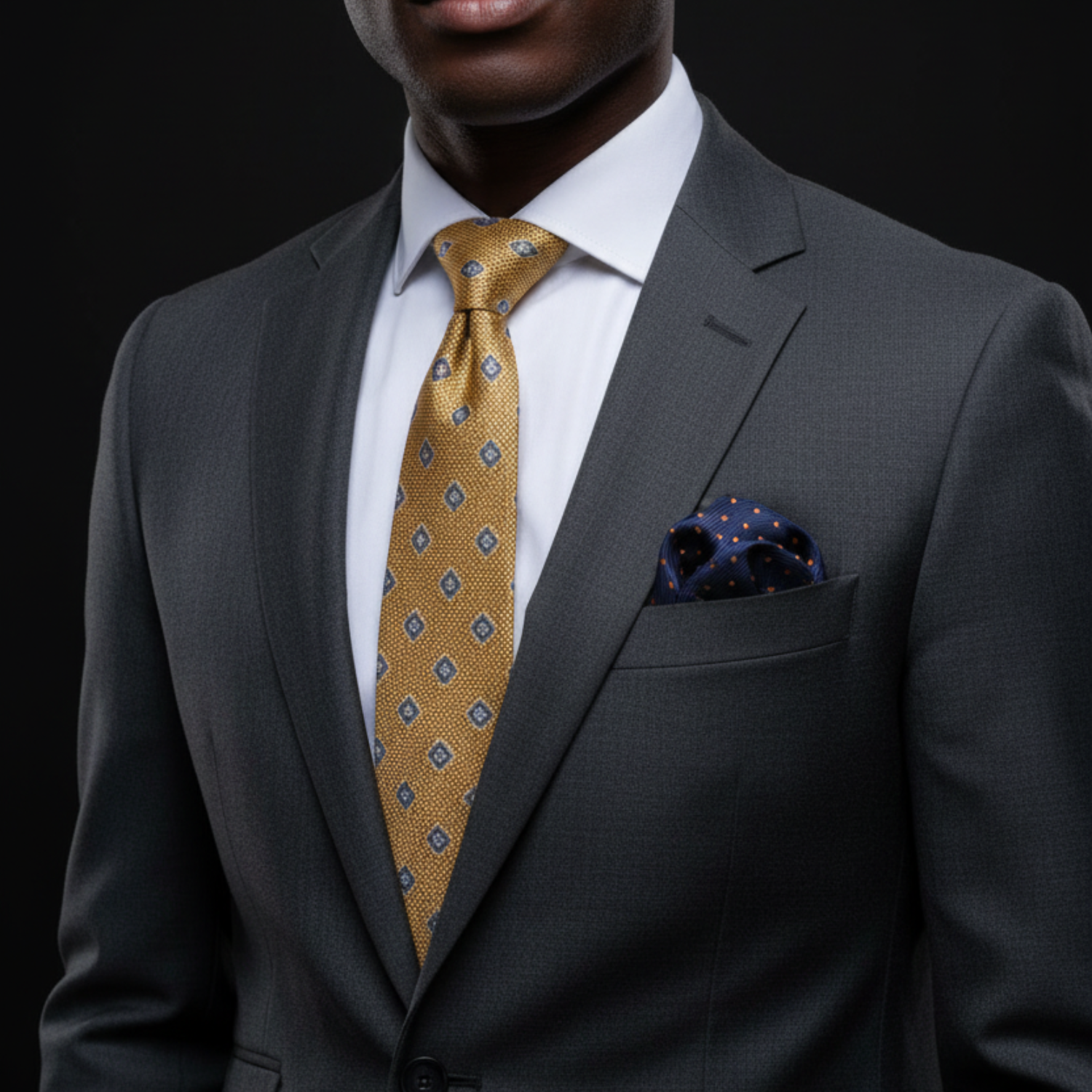 Gold Medallions Necktie | Rich Sophistication with Intricate Detail
