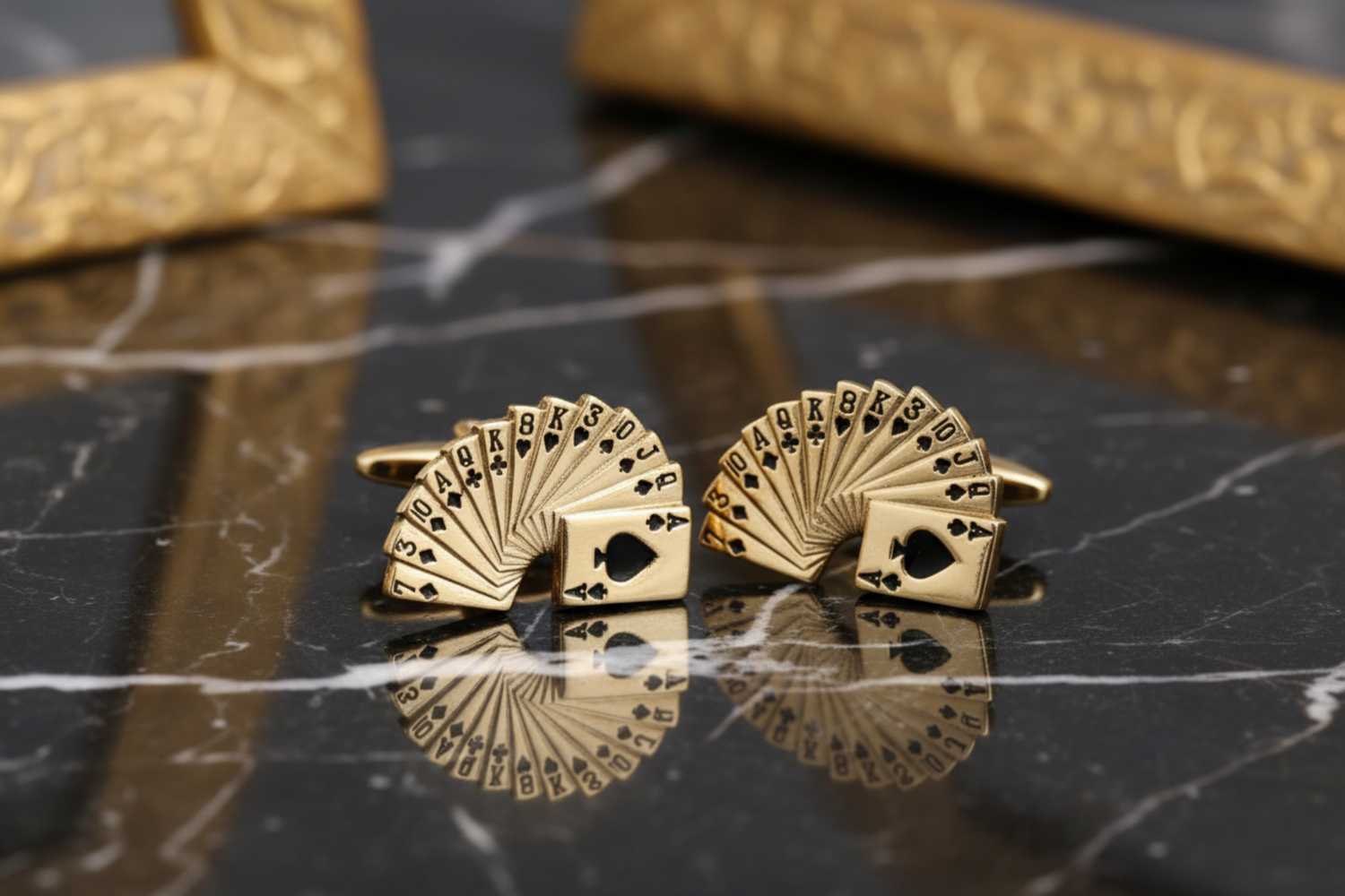 gold colored cufflinks