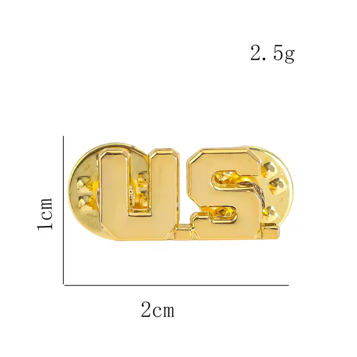 Gold 'US' pin view 6