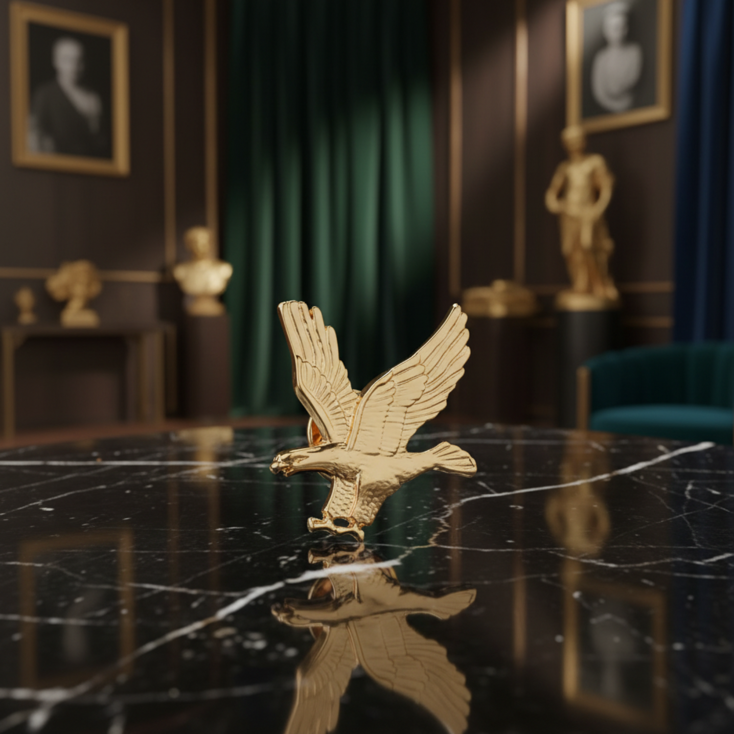 Eagle Lapel Pin Brooch with Gold and Silver Options