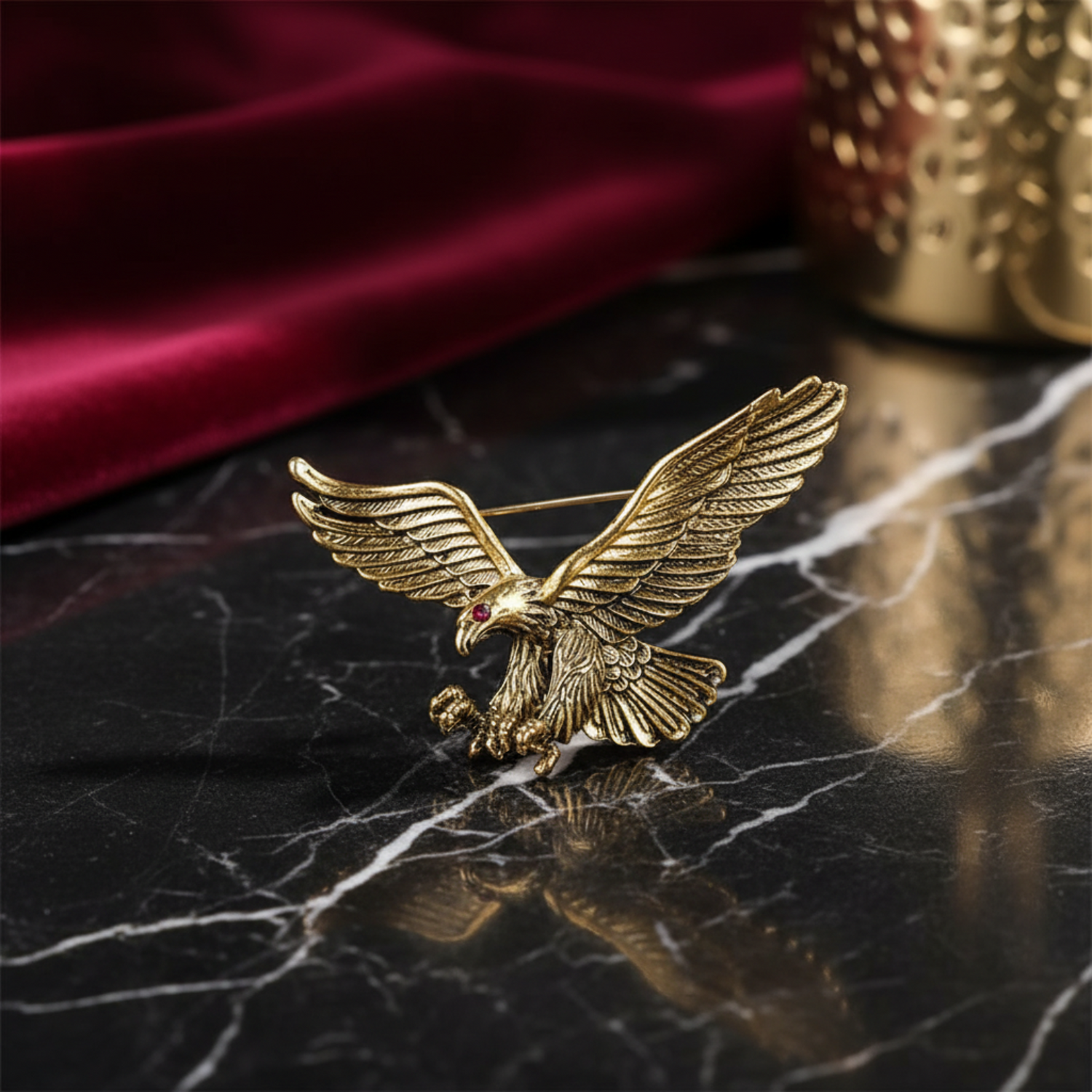 Eagle Lapel Pin Brooch with Gold and Silver Options