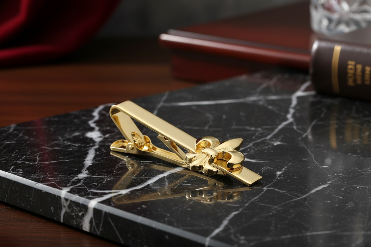 Gold Fleur De Lis Tie Bar 1