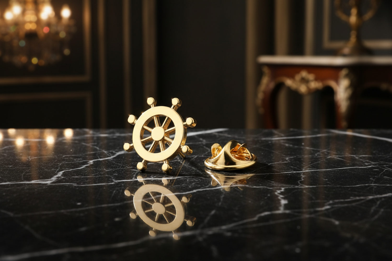 Gold Helm Lapel Pin