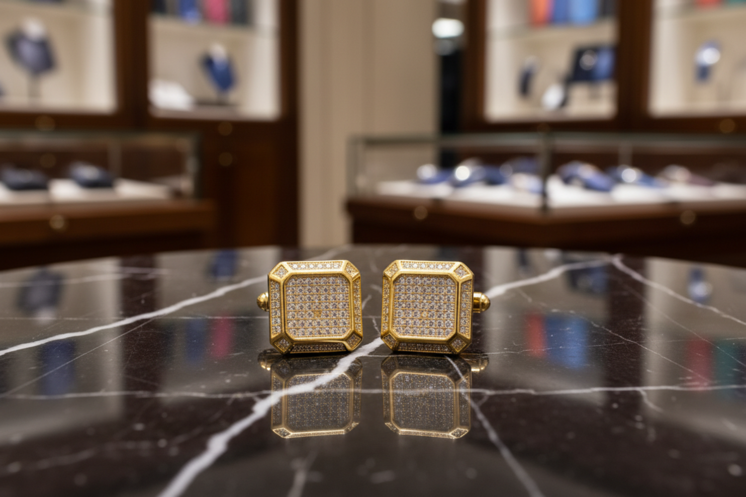 Gold Color Square Cufflinks 2