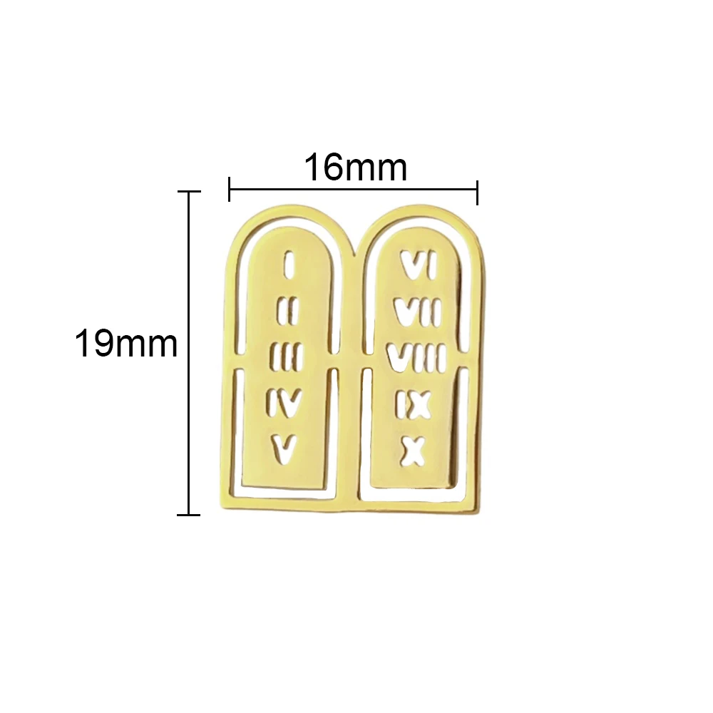 View 2: Gold Color Ten Commandments Cufflinks