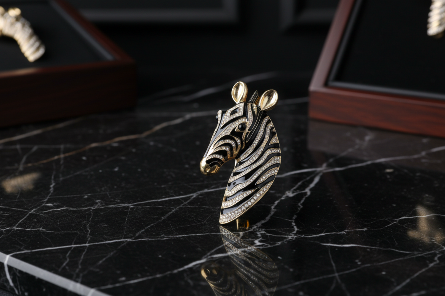 Pale Gold Zebra Lapel Pin