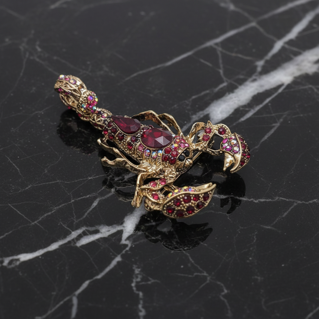 Gold with Ruby Scorpion Lapel