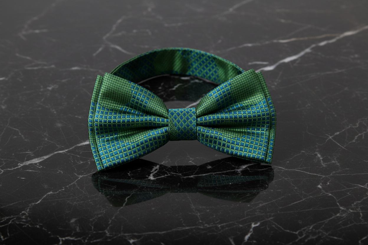 Green Polka Pre Tied Bow Tie