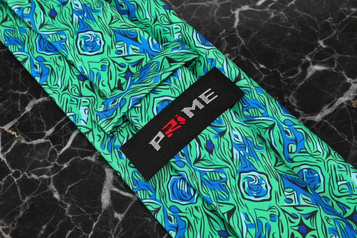 Green and Blue Abstract necktie keep