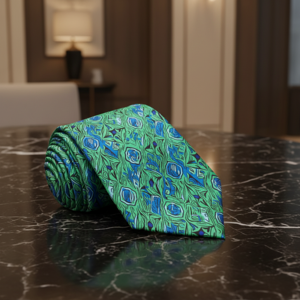 Green and Blue Abstract necktie