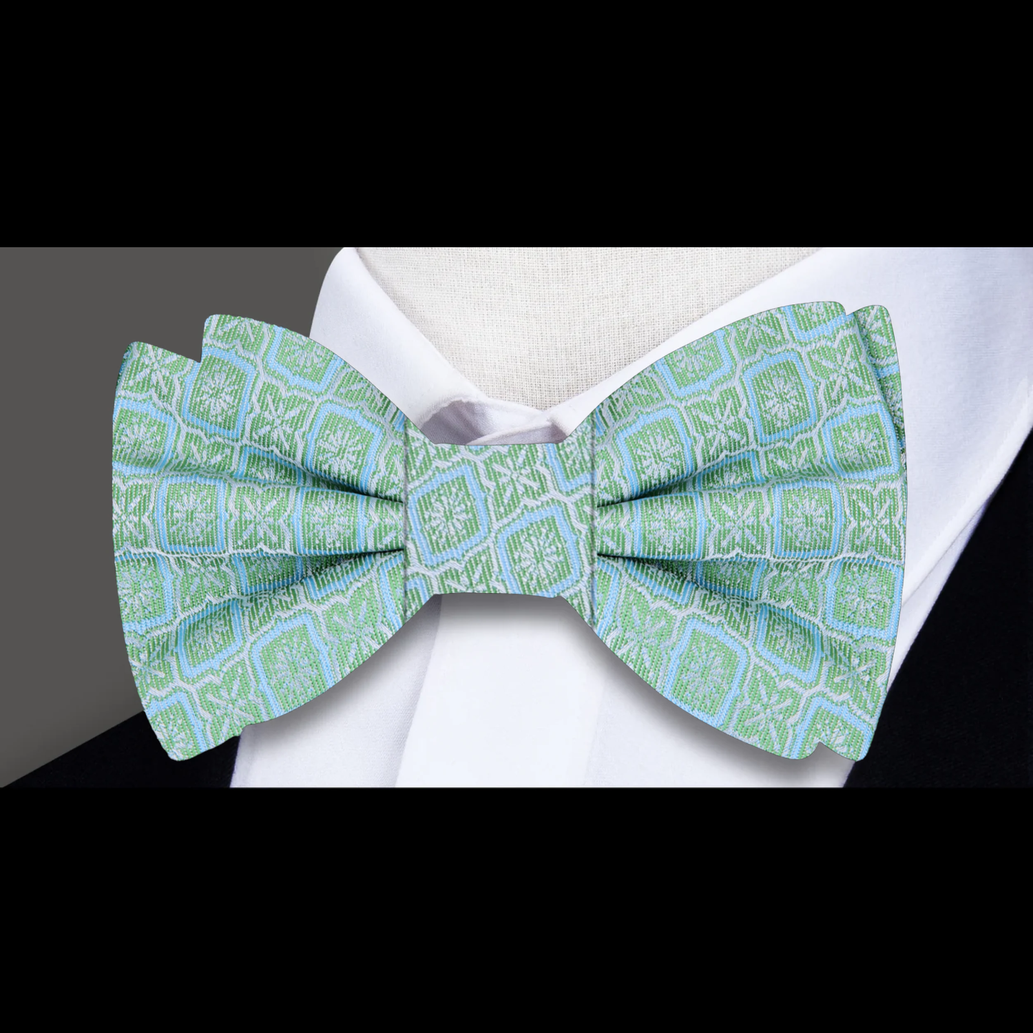 Green Geometric Bow Tie 