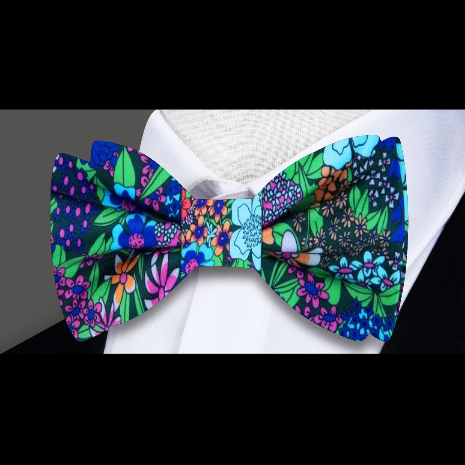 Multi Color Floral Bow Tie