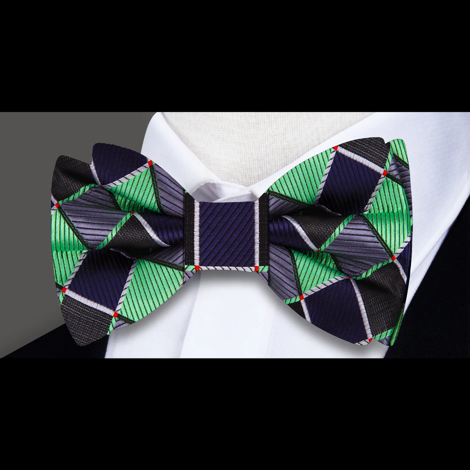 Green Diamonds Bow Tie
