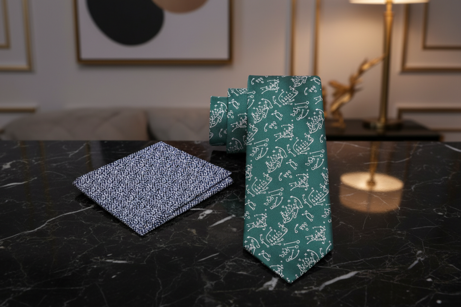 alt Green and Grey Football Plays Tie and Accenting Square