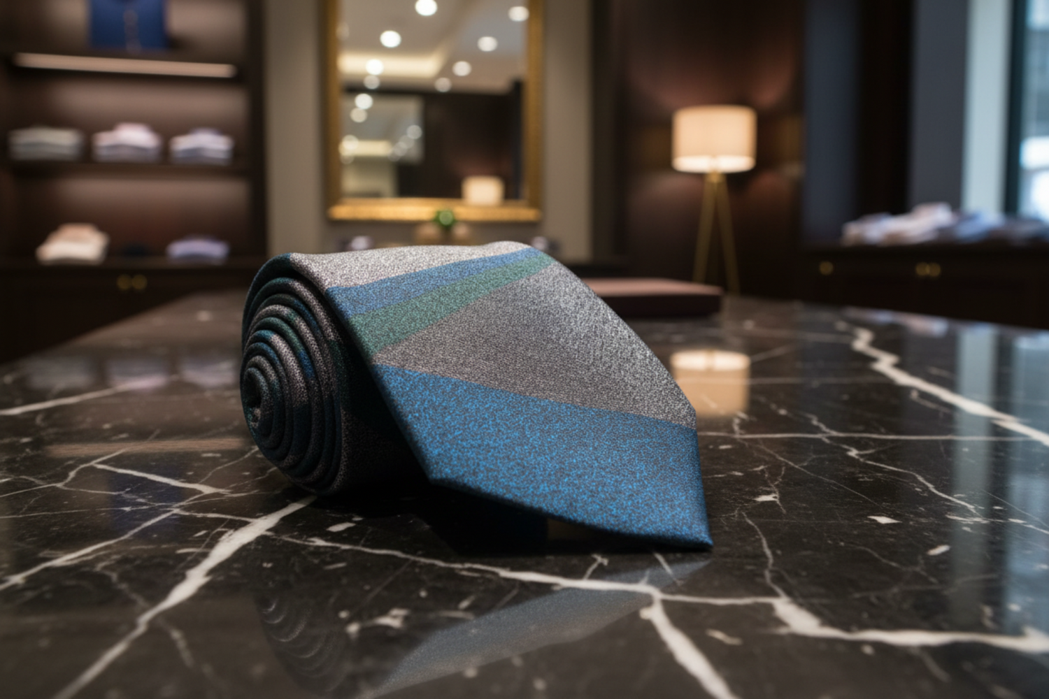 green grey abstract tie