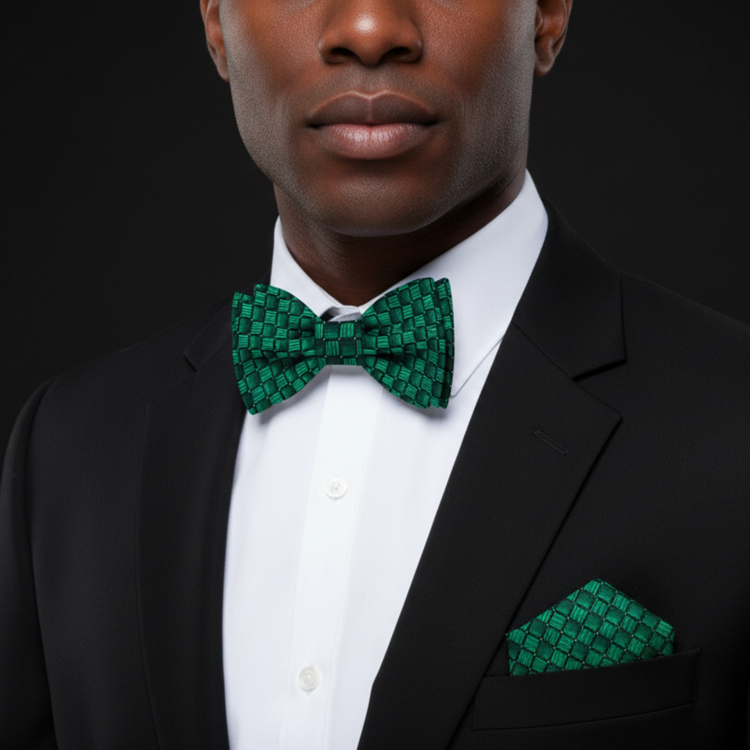 Green Geometric Bow Tie and Square