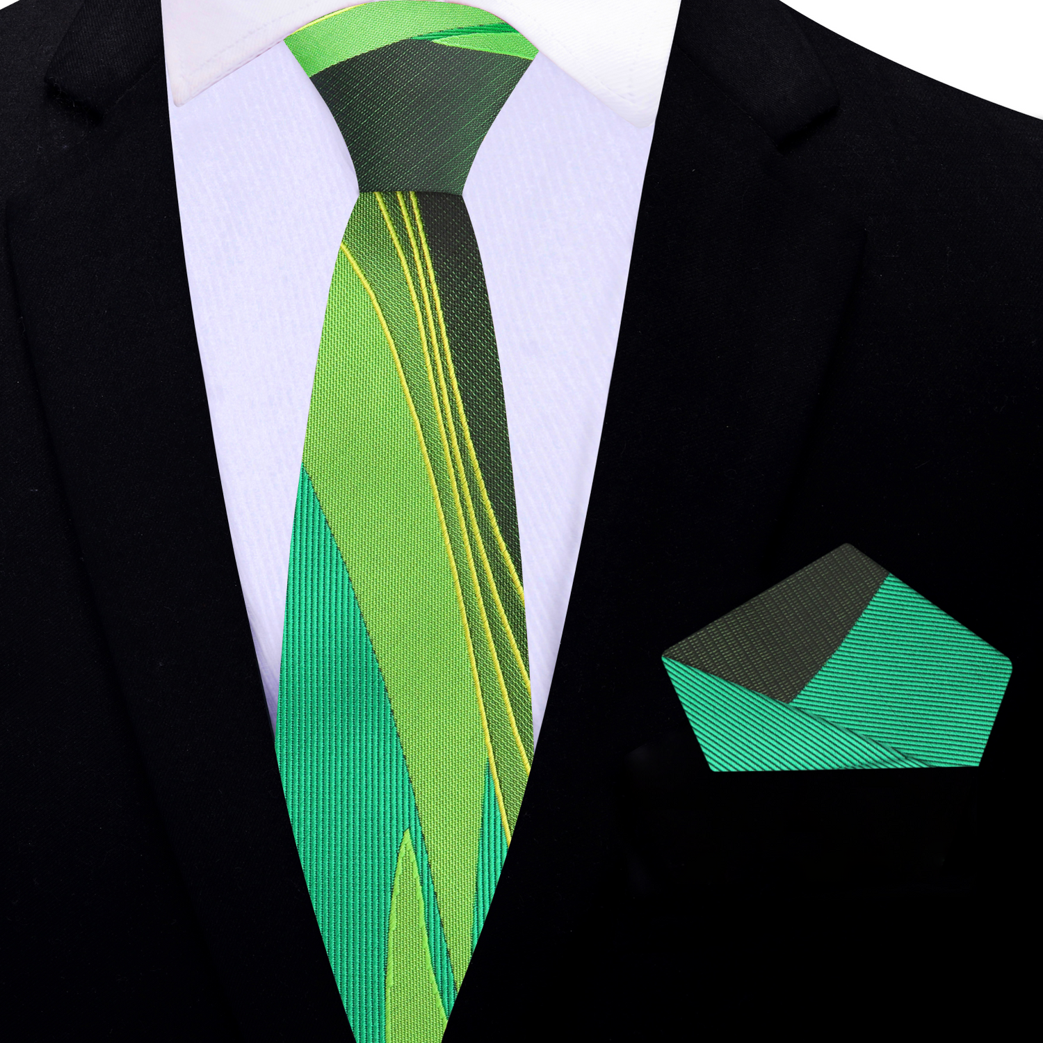 Thin Green Seam Route Tie and Square 3