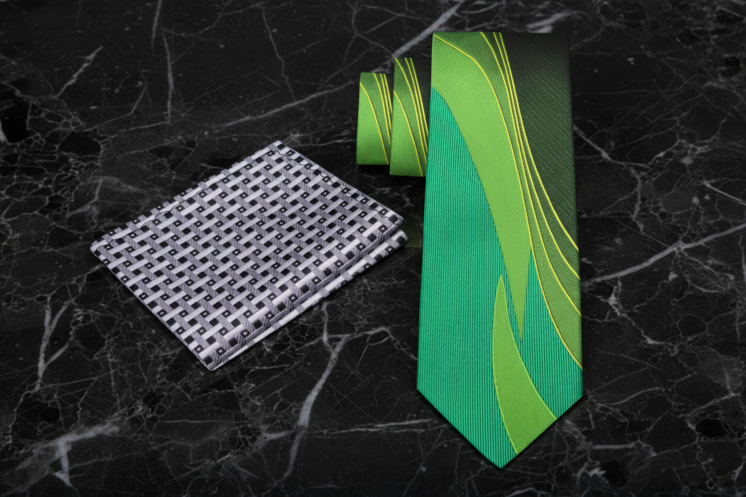 alt Green Seam Route Tie and Accenting Square 12
