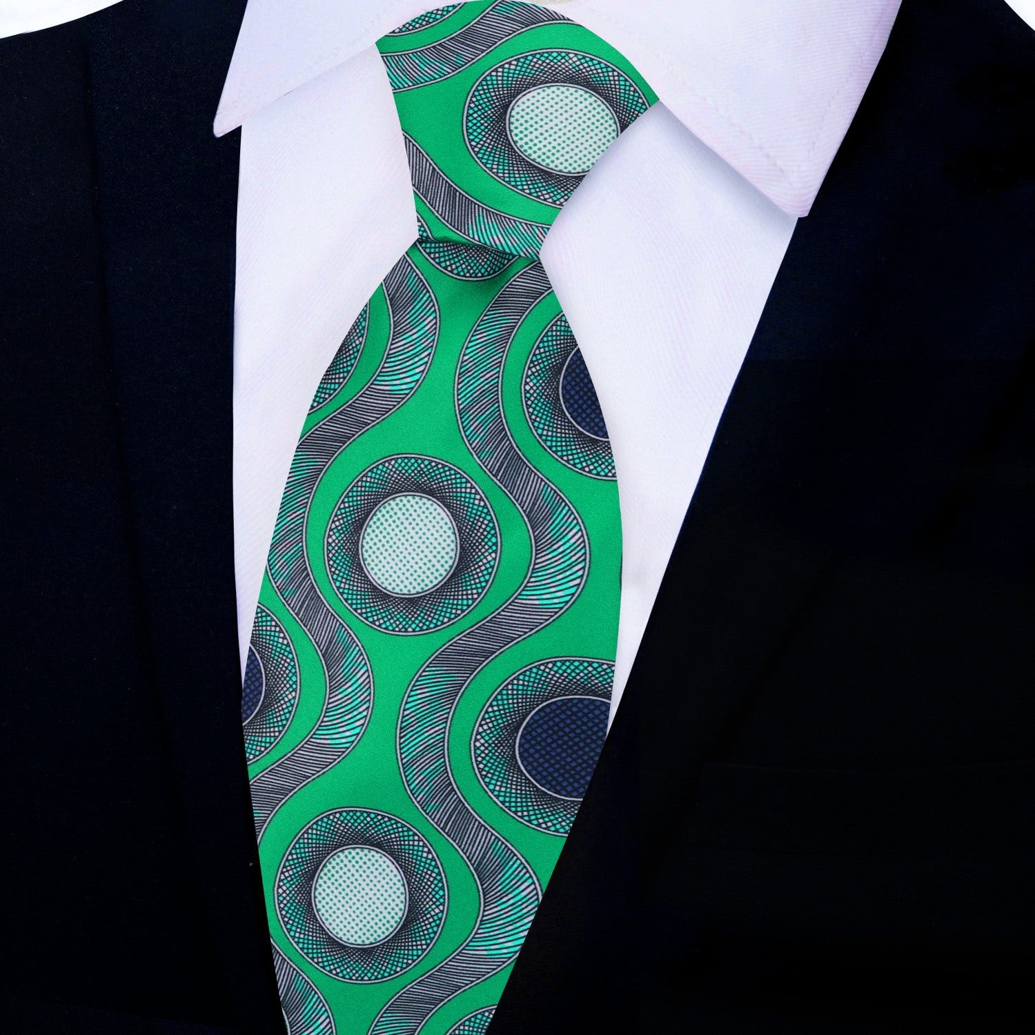 Green Abstract Circles Tie