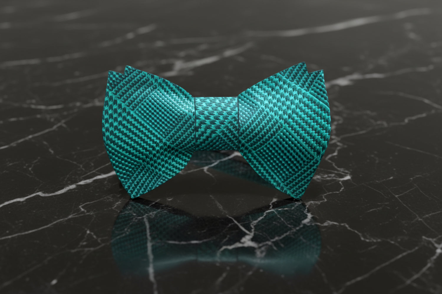 Pre Tied Green Plaid Self Tie Bow Tie