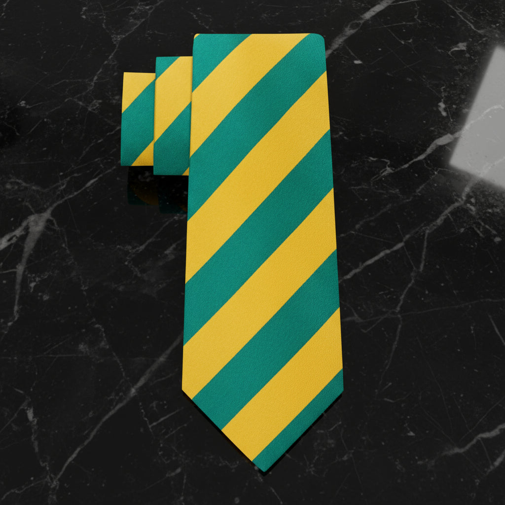 Alt View: Green and Yellow Stripe Necktie