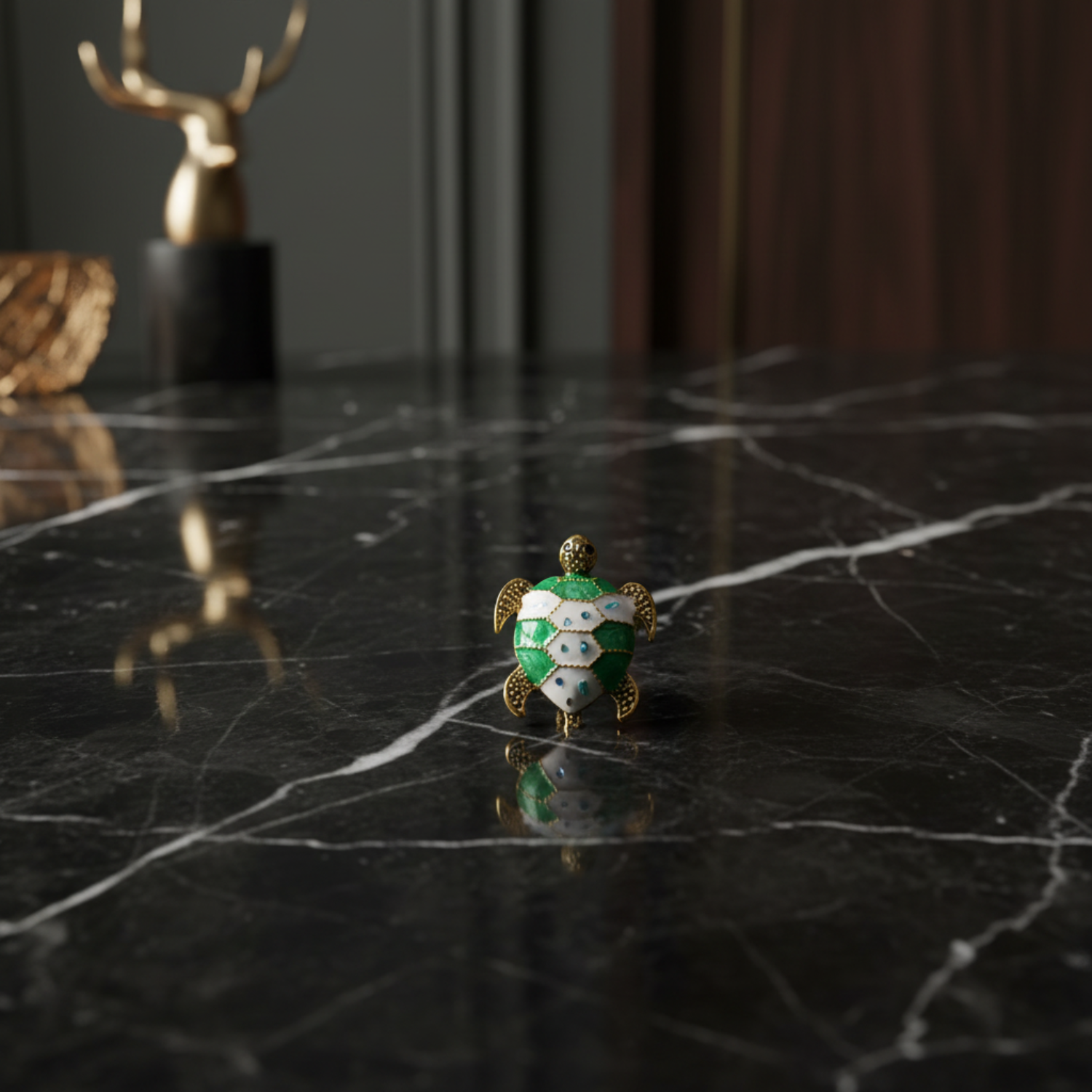 White and Green Sea Turtle Lapel Pin