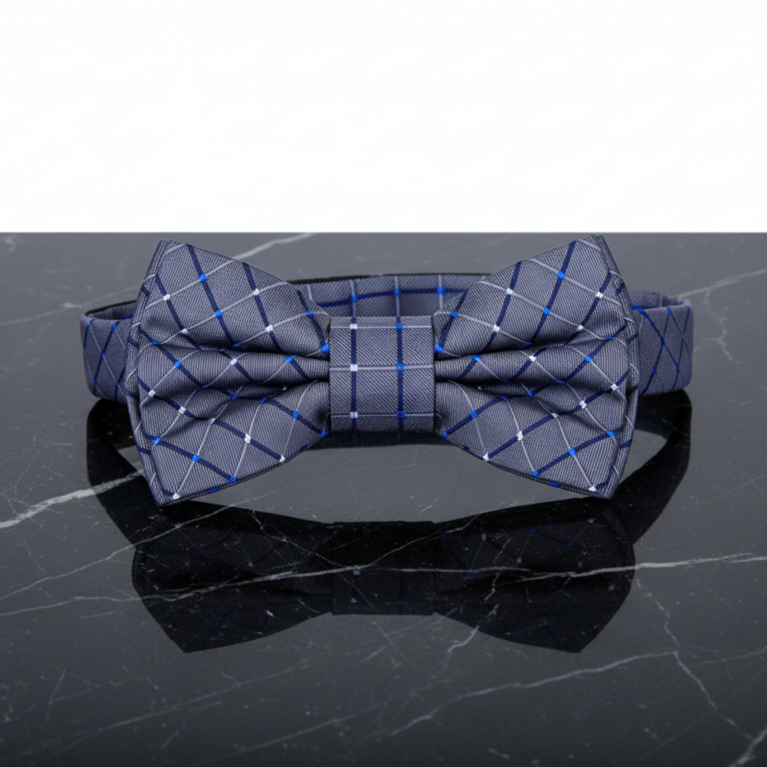 grey Geometric pre Tied Bow Tie