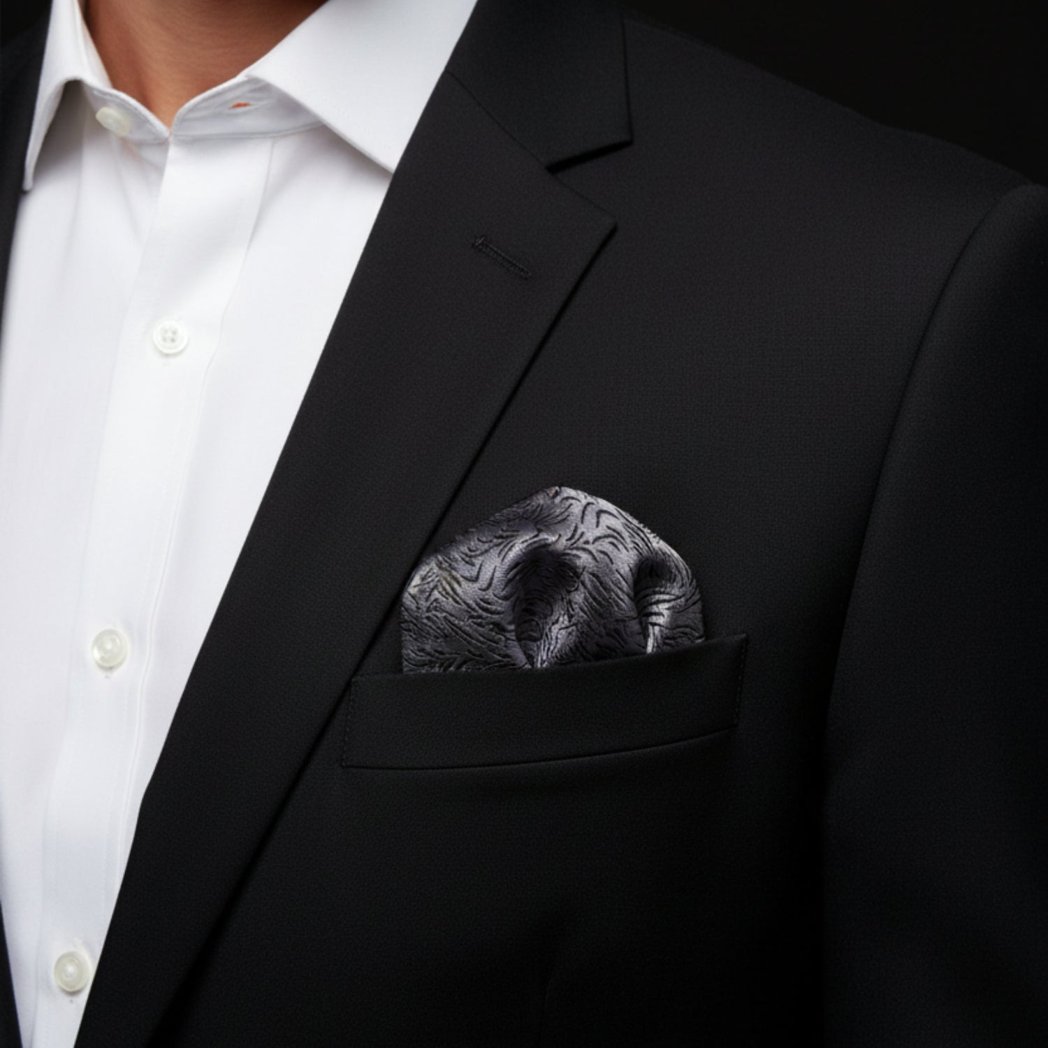 Man Grey, Black Abstract Lines Square
