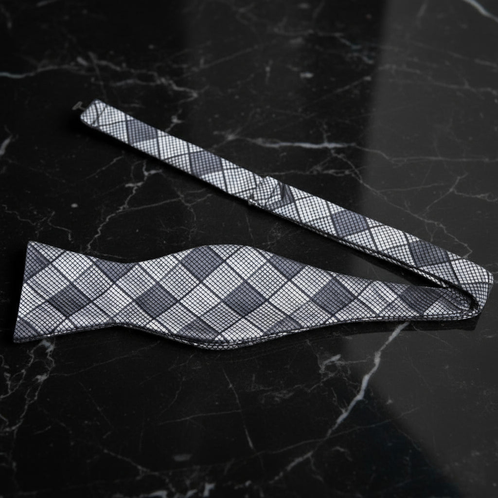 Grey Diamonds Bow tie