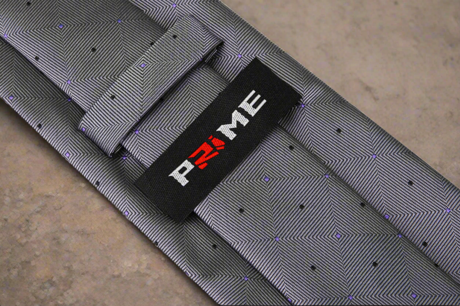 Grey Black Purple Geometric Tie Keep
