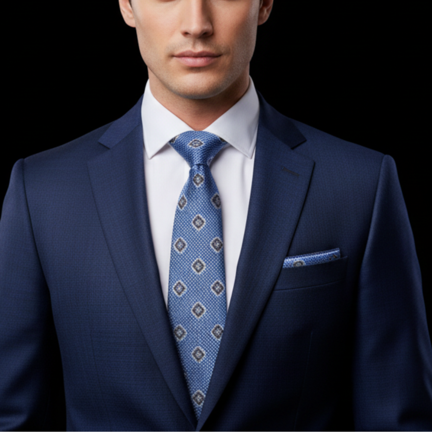 Geometric Medallion Necktie & Square Collection