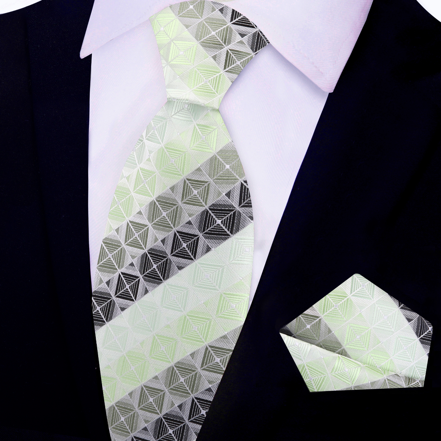 Green Geometric Blocks Tie and Matching Square