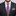Man wearing a black suit with a pink and gray floral tie and matching pocket square.