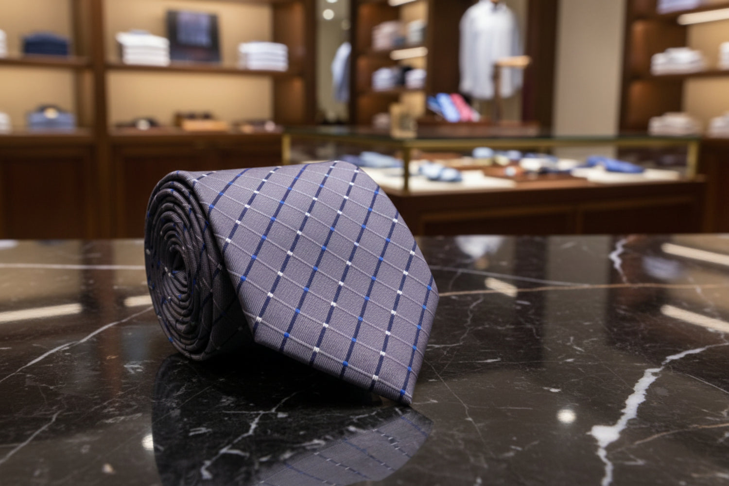 Grey Geometric Necktie  