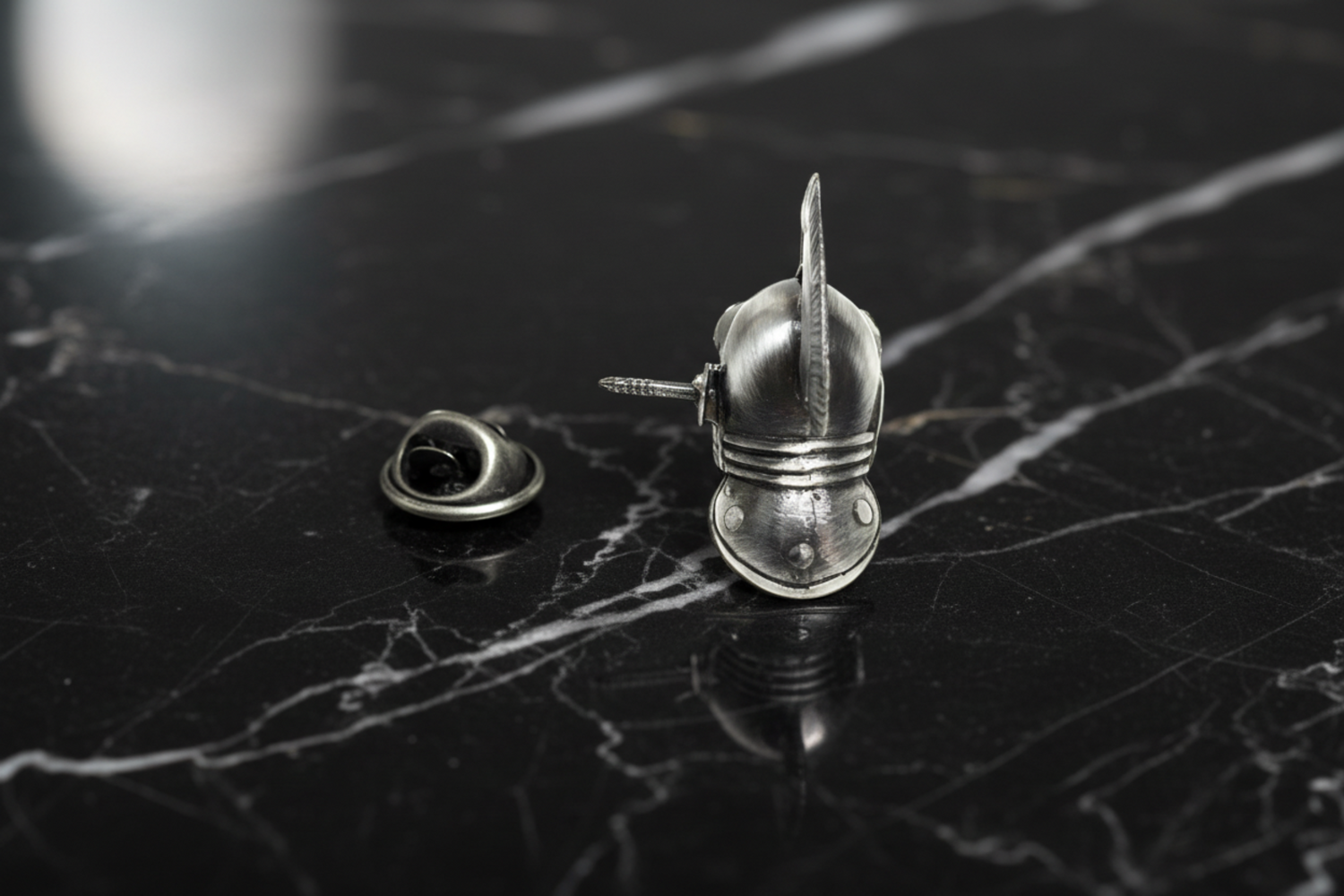 Gun metal Helmet lapel pin 1