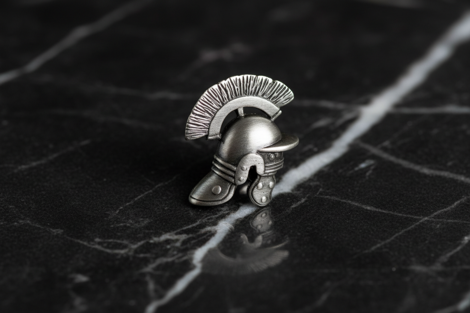 Gunmetal Helmet Lapel Pin 