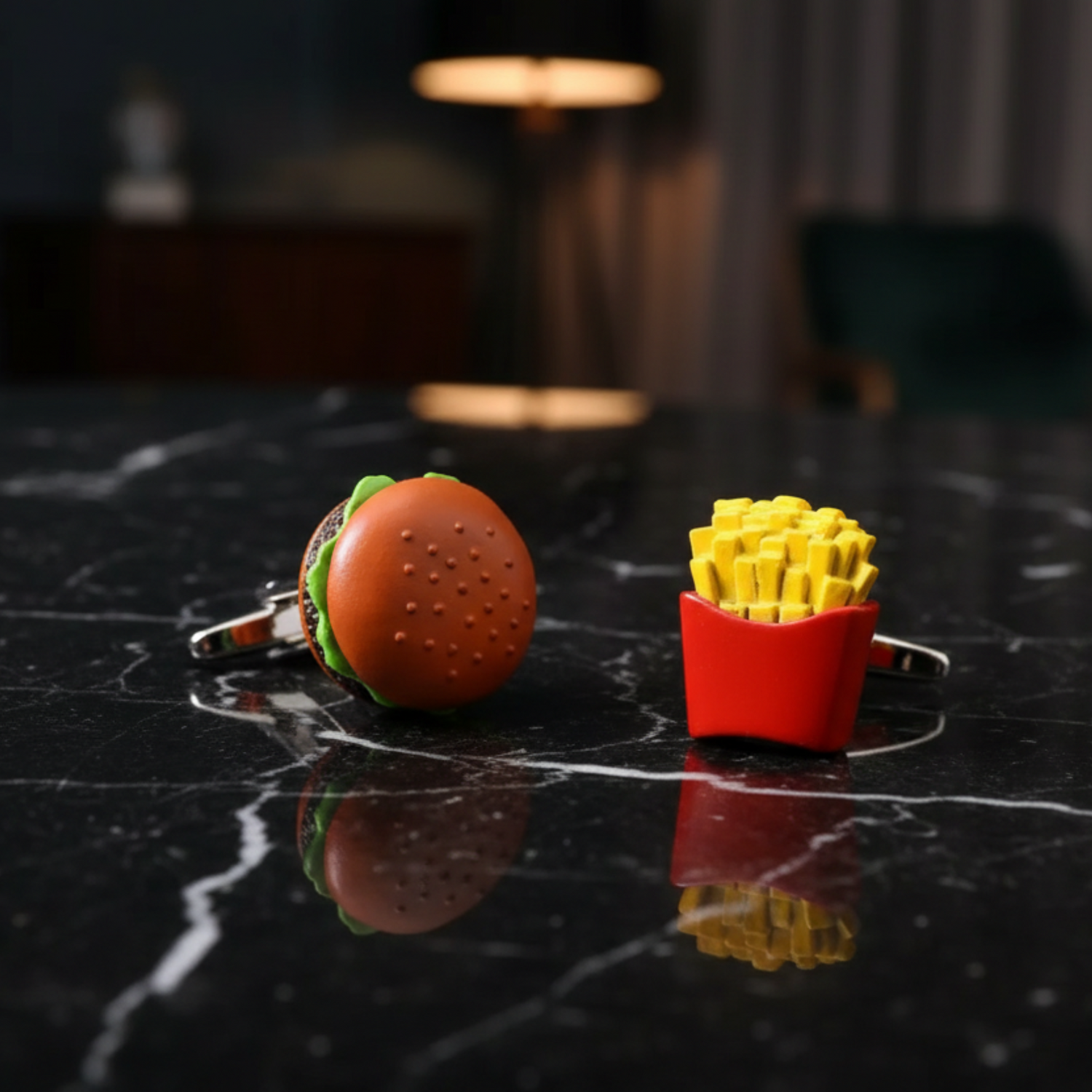 Hamburger and French Fries Cufflinks