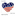 Heart-shaped American flag pin with measurements and weight displayed