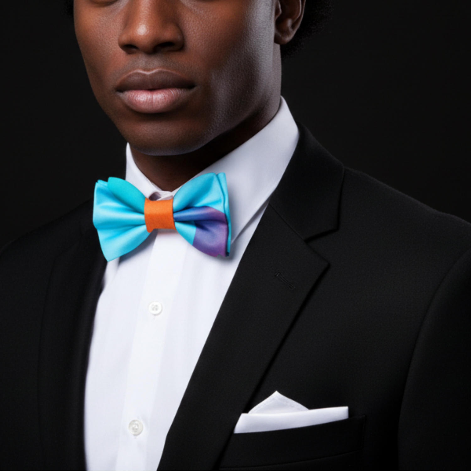 Colorful It’s Melting Bow Tie White Square