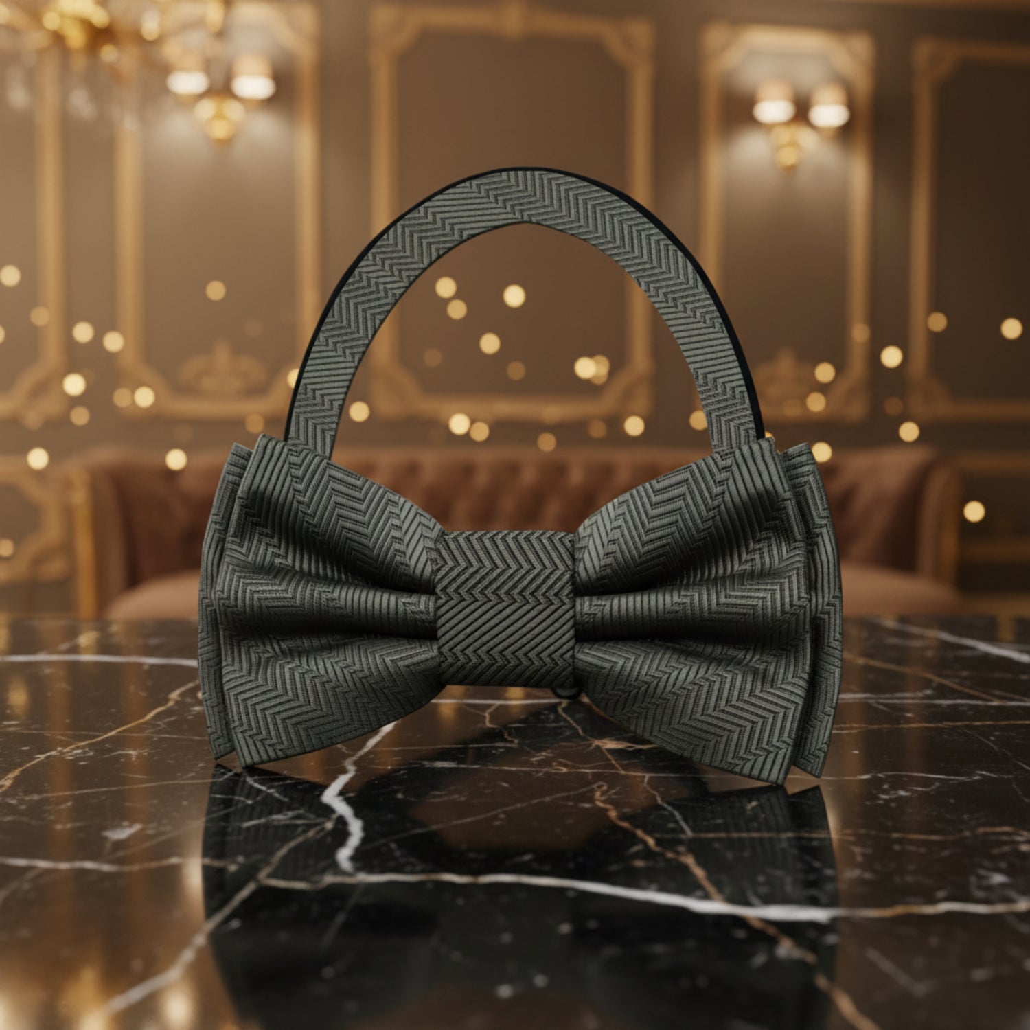 A Solid Juniper Green Pattern Pre Tied Bow Tie 2