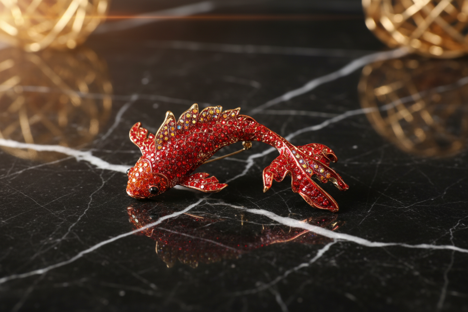 Red Koi Fish Lapel Pin