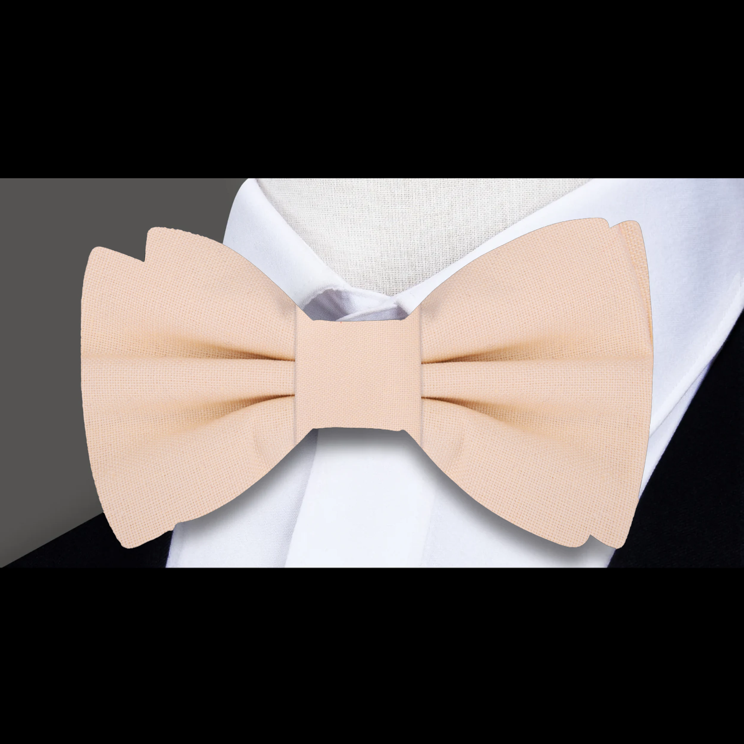 Beige Linen Bow Tie