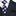 Light Grey, Black and Blue Check necktie and Black Square