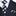 Light Grey, Black and Blue Check necktie and Matching Square