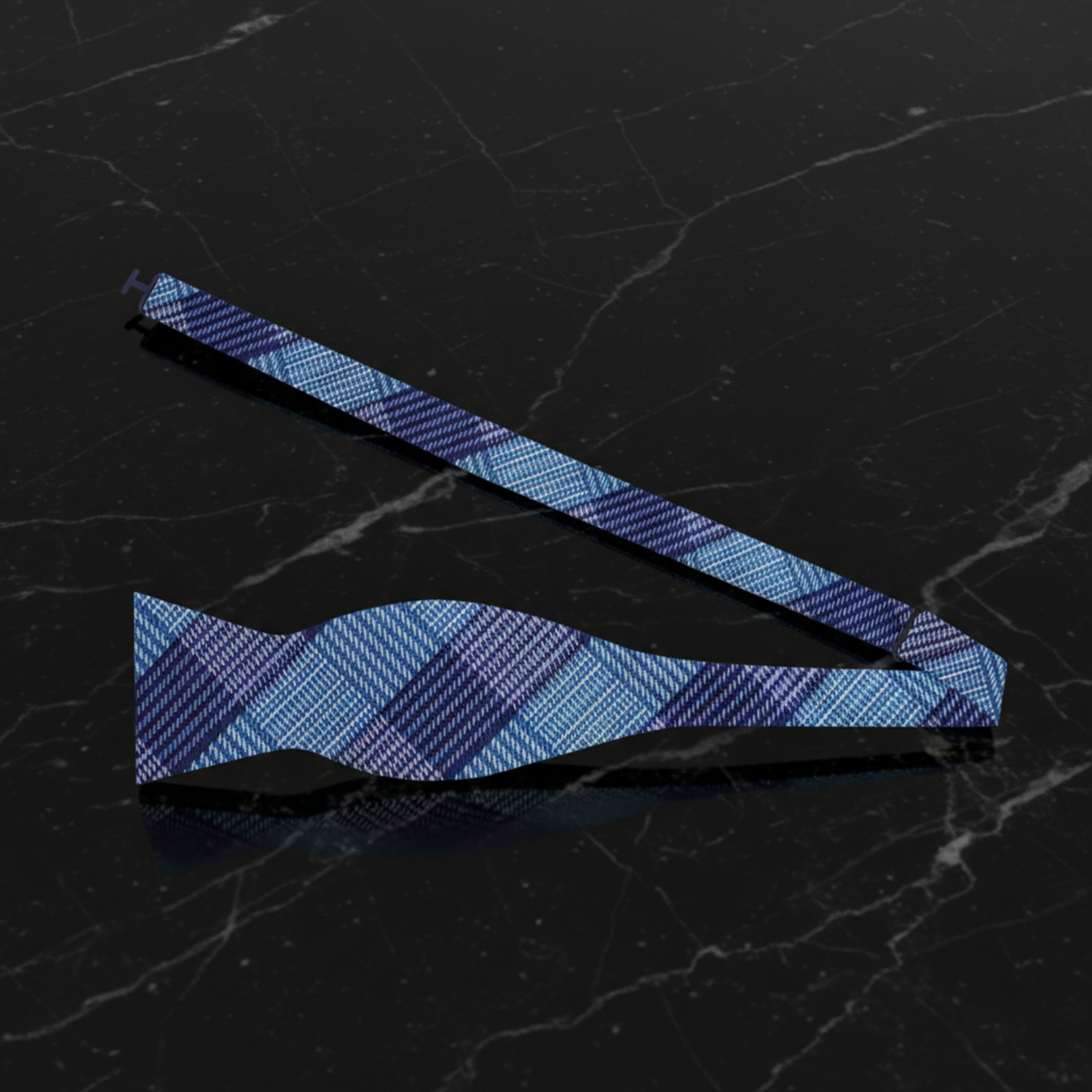Light Purple, Light Blue Plaid Bow Tie Self Tie
