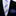 Thin Tie:  blue and yellow striped tie with blue square