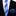 Thin Light Blue with Dark Blue, White Stripe Necktie and Accenting Blue Floral Square
